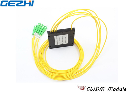 Τα κίτρινα ABS 1x4 CWDM Mux Demux δακτυλογραφούν 1270 - μήκος κύματος 1610nm για τον έλεγχο γραμμών