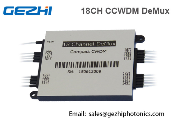 18CH συμπαγής οπτικός παθητικός πολυδιαυλωτής ενότητας CWDM Mux Demux