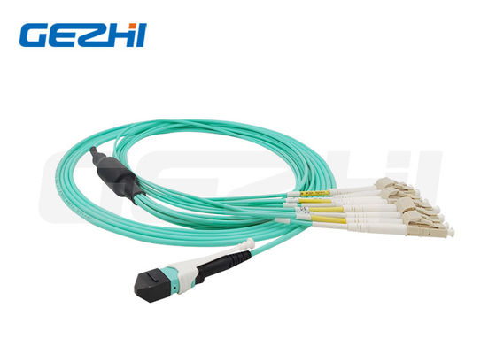 Αγορά MPO σε LC 8 ίνες OM3 50/125μm καλώδιο διακοπής με 0,35dB Elite χαμηλή απώλεια για κέντρα δεδομένων διαδικτυακή κατασκευή