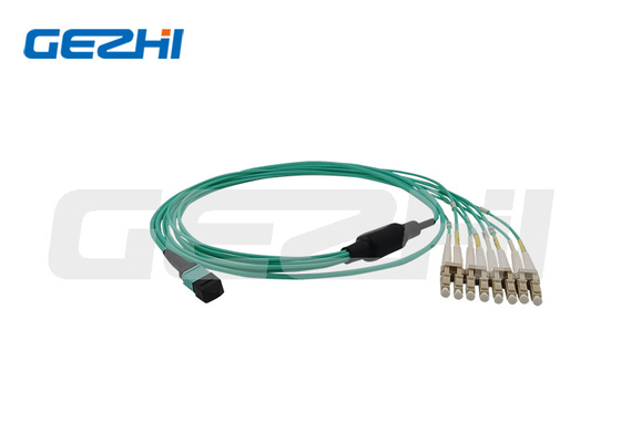 MPO σε LC 8/12 ίνες OM3 50/125 πολλαπλού τρόπου καλώδιο ξεμπλοκαρίσματος σκοινιού μπαλωμάτων οπτικών ινών