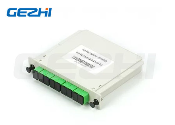 1x8 SC/APC Single Mode G657A1 LGX Cassette PLC Splitter με χαμηλή απώλεια εισαγωγής και συμπαγή σχεδίαση για FTTx