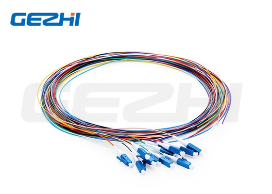 1m 3ft Fiber Optic Pigtail Single Mode Lc Upc 12 ίνες Os2 χωρίς μπουφάν με κωδικό χρώματος