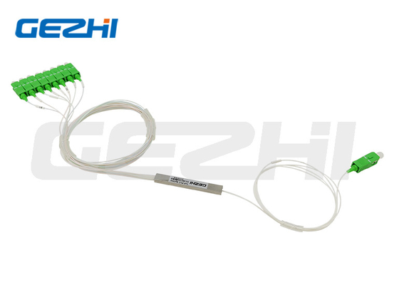 1x8 Οπτική ίνα PLC διαχωρισμός Blockness Ατσάλινο σωλήνα G657A1 SC/APC σύνδεσμος σε GEPON, FTTH