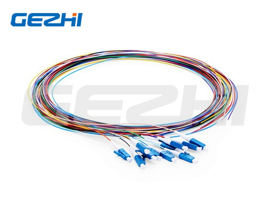1m (3ft) LC UPC Fiber Optic Pigtail 12 ίνες OS2 Μονή λειτουργίας Unjacketed Color-Coded PVC (OFNR) 0,9mm