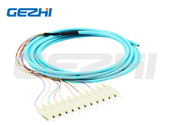 12 πυρήνες Fiber Optic Pigtail SC PC Multimode OM3 Διανομή Οπτικά Pigtails 0,9mm για τη μετάδοση δεδομένων