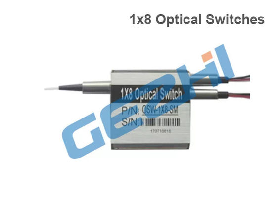 FC APC κλεισμένοι με μάνταλο Pigtailed 1x8T 1550nm οπτικοί διακόπτες ινών